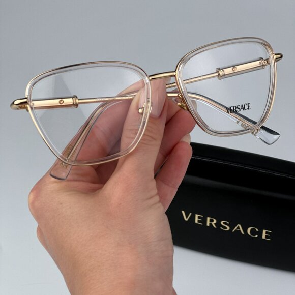 Versace VE1292 1508 BRAND NEW Eyeglasses Crystal Cat Eye Unisex